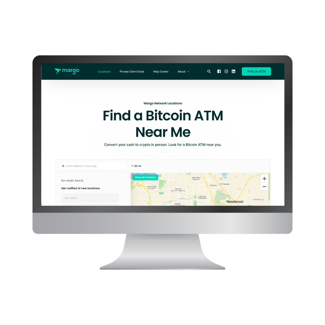 Margo ATM location finder page