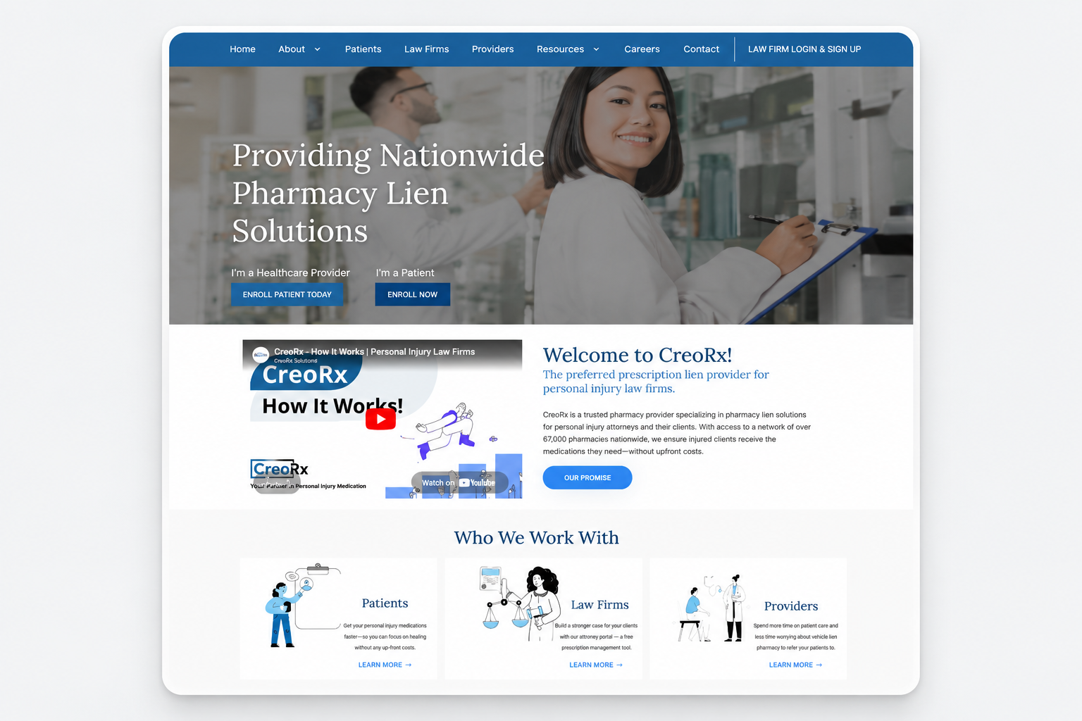 CreoRx website — before