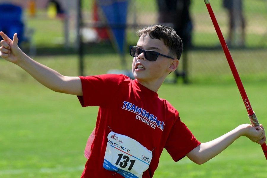 DASA track athlete throwing javelin