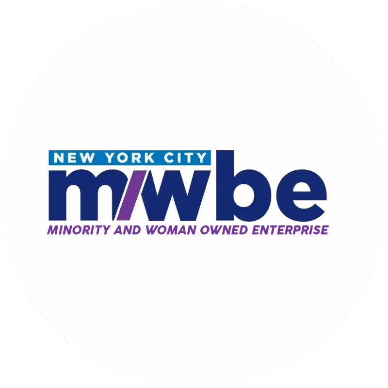 City of New York Minority and Women-owned Business Enterprise (M/WBE) official certification logo.