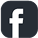 Biała litera f na ciemnoszarym tle ikony Facebooka.