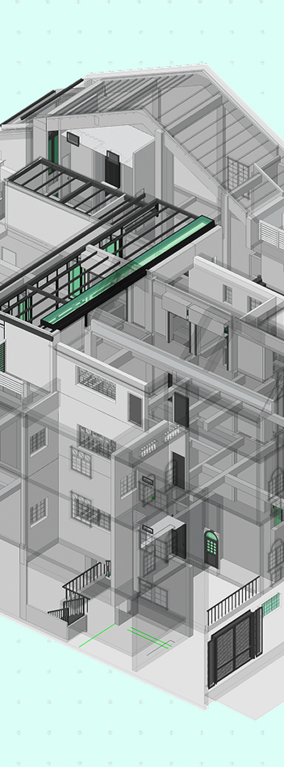 Revit render by Digital Reality Corp, showing cross section of building.
