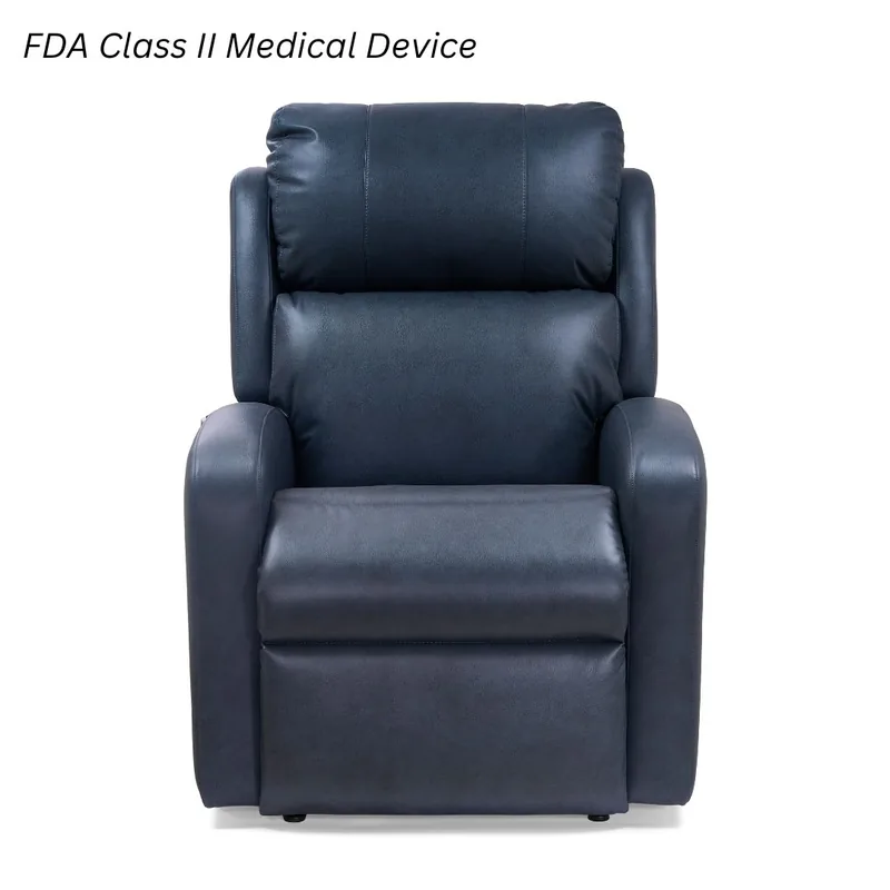 Golden EZ Sleeper Slim power lift recliner with a narrow tailored back and track arms.