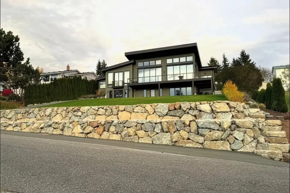 Flat rock wall Flat rock stepping stones in landscaping | Skaglund Quarry | Arlington, WA
