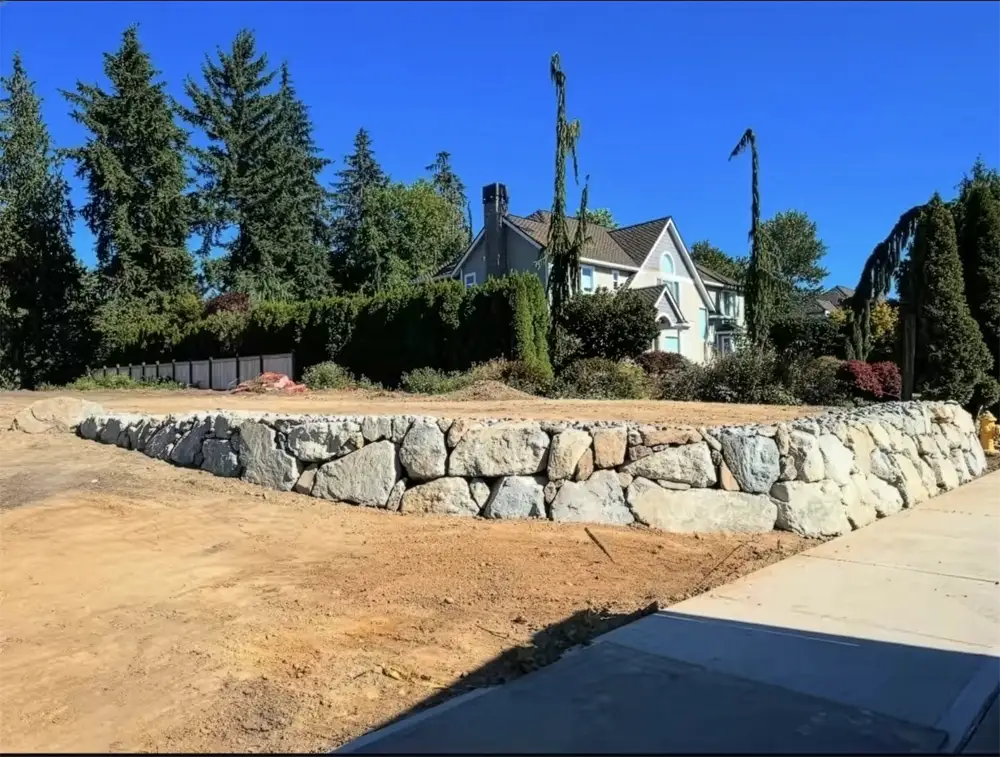 Flat rocks in rockery wall Flat rock stepping stones in landscaping | Skaglund Quarry | Arlington, WA