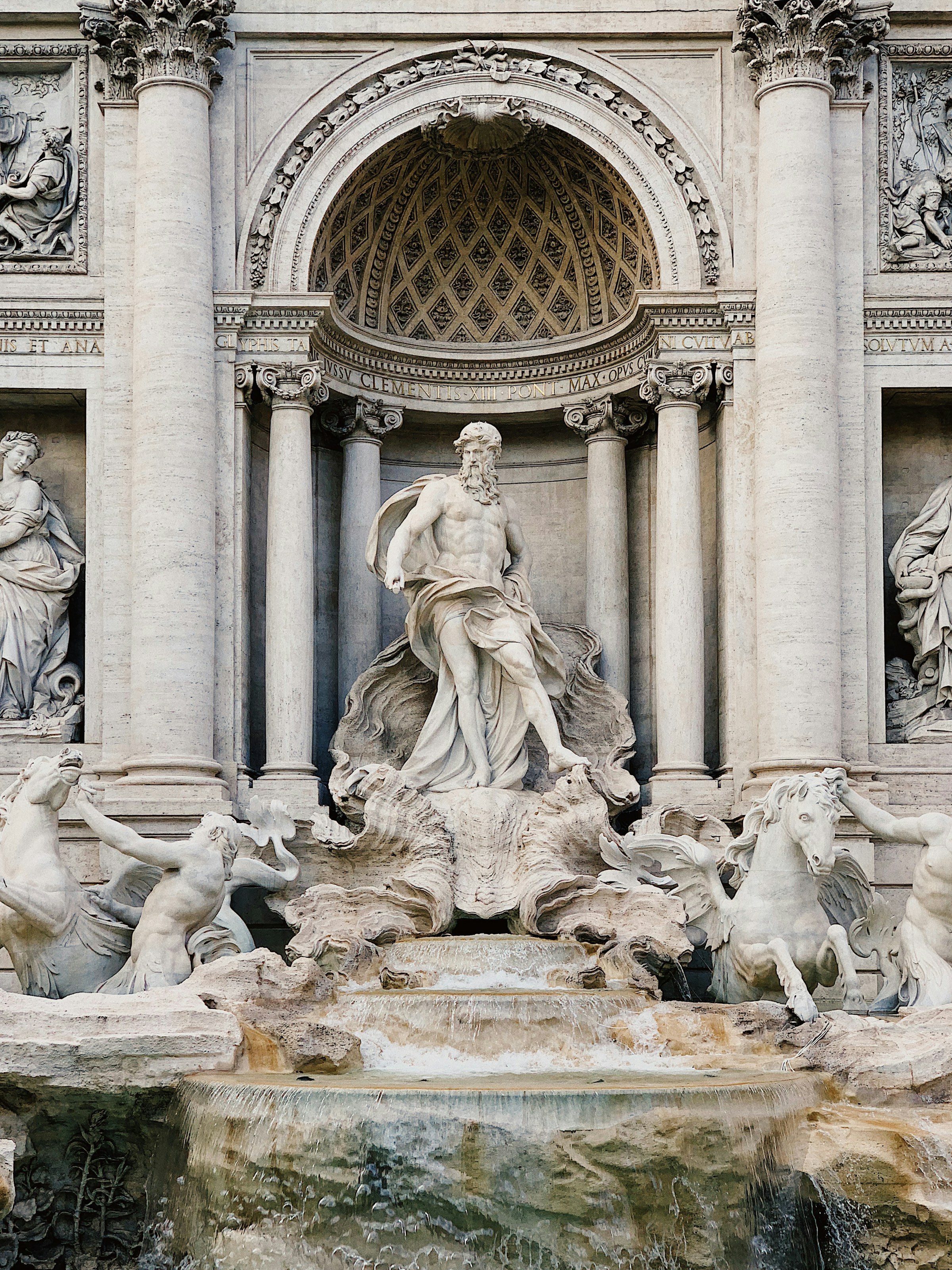 Sculpture of Oceanus at the Fontana di Trevi in Rome