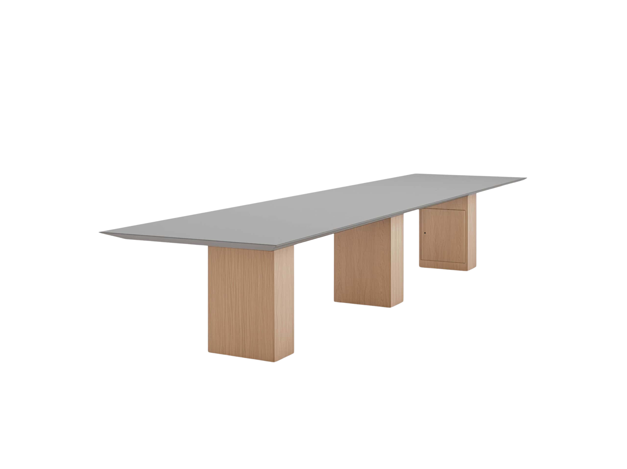 Modern conference table with sleek design.