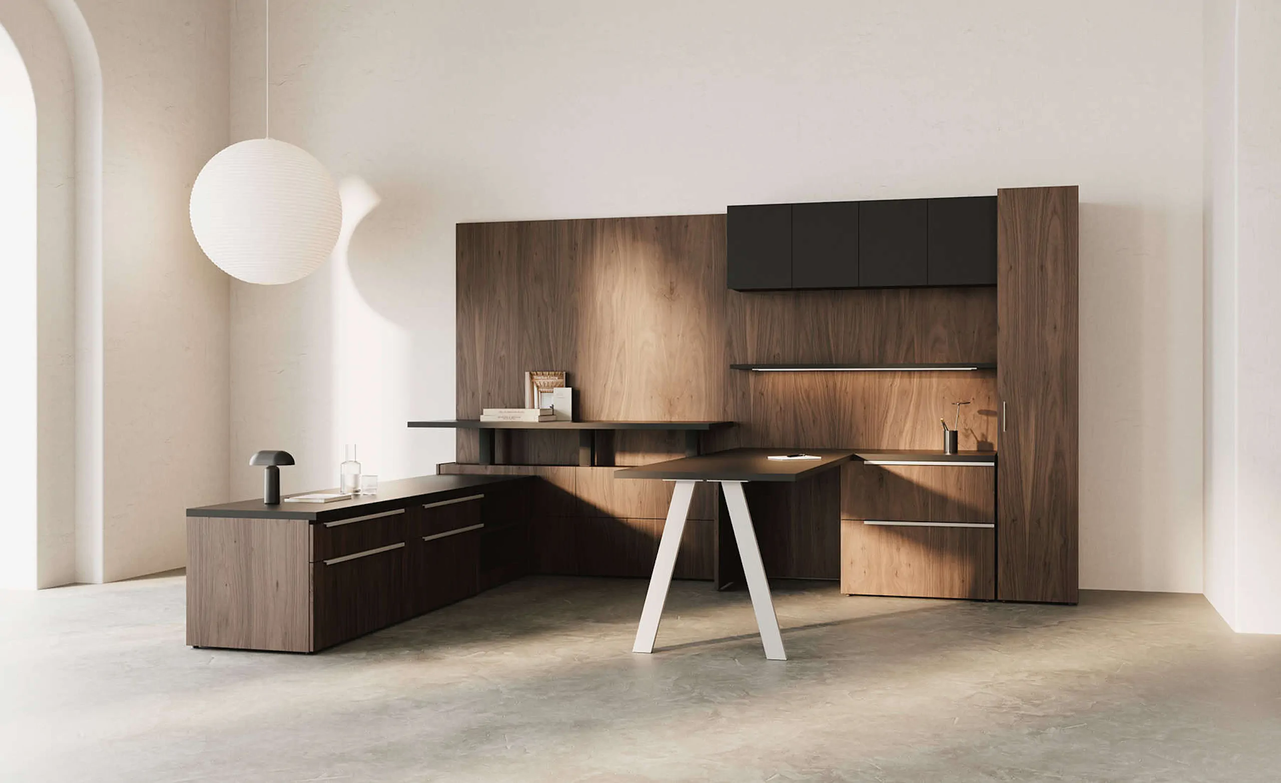 Executive office with desk and seating