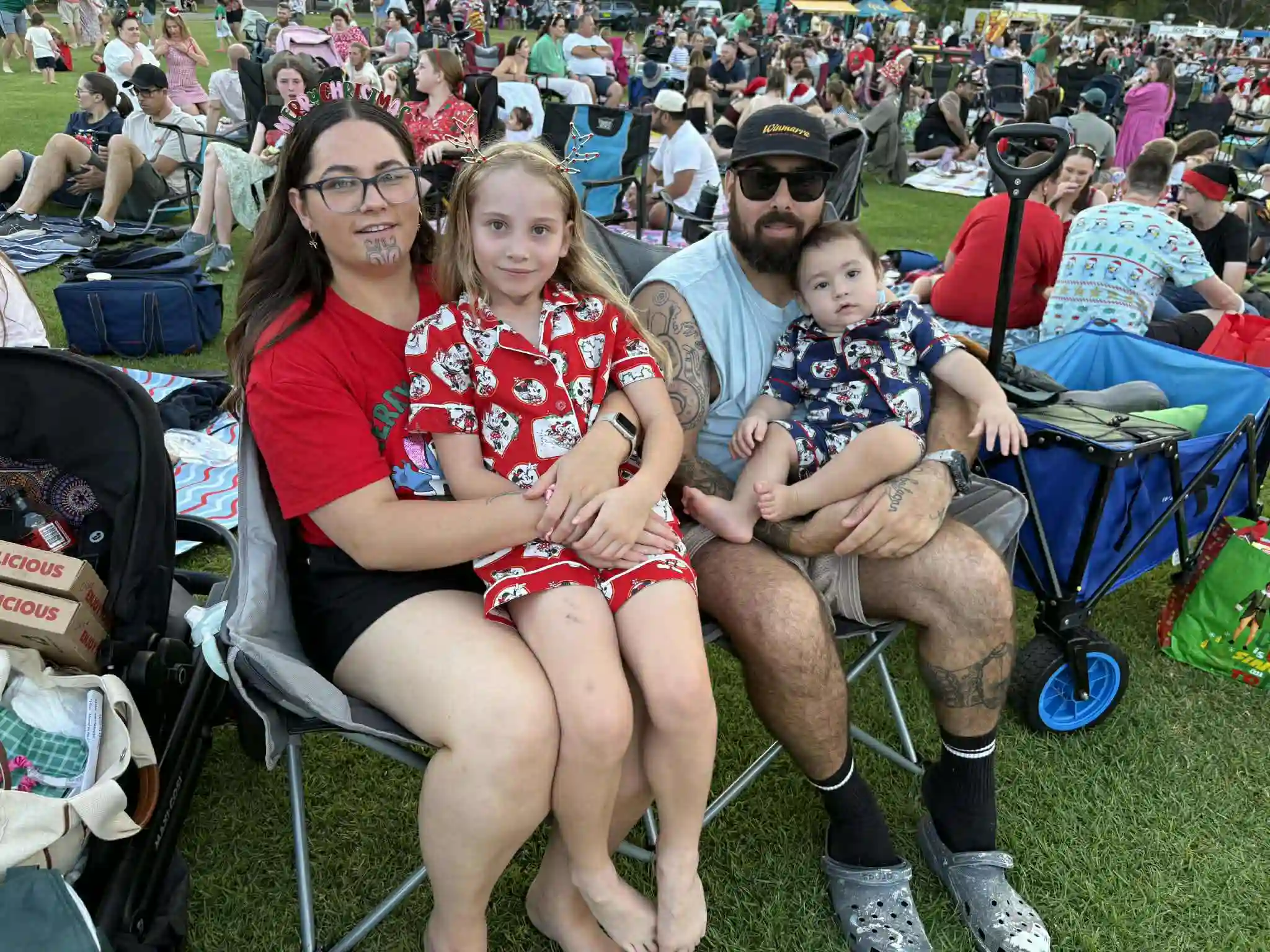 Owner of MCP Painting, Massey, with his wife and children at an event.
