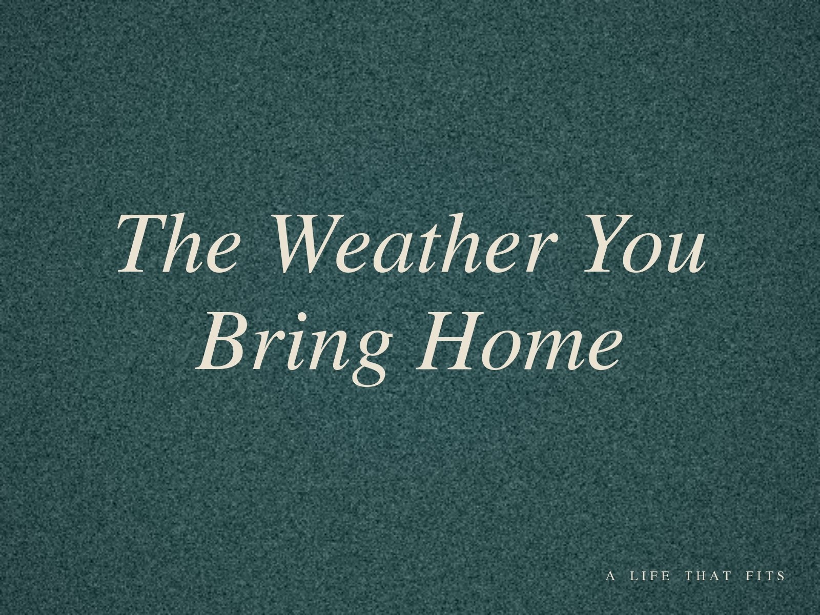 The Weather You Bring Home