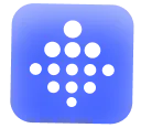 Diagram showing a central black shape surrounded by smaller diamond shapes on a blue gradient background.
