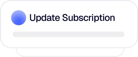 Button with a blue circular gradient icon and text reading 'Update Subscription'.