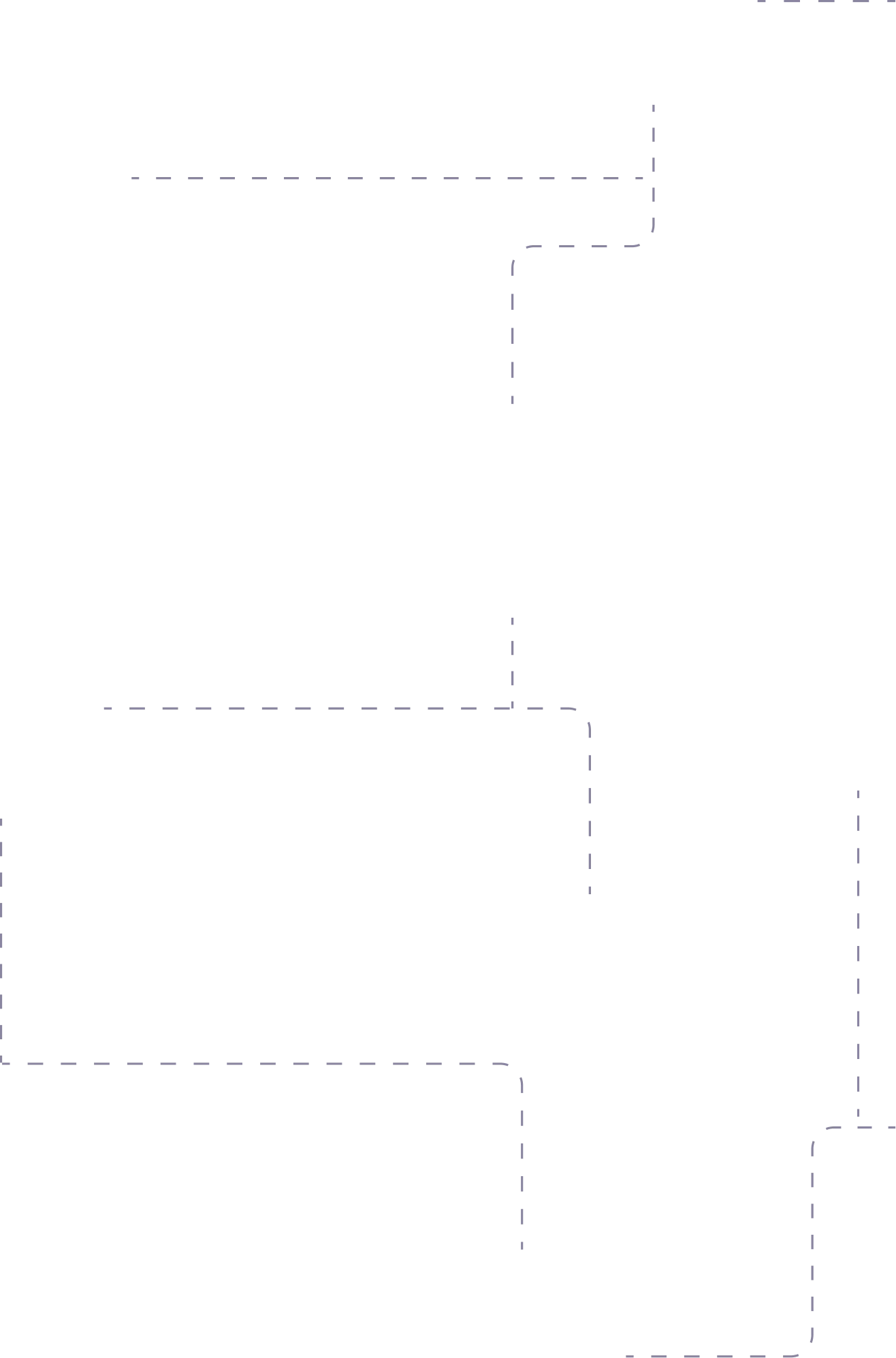 Abstract pattern of interconnected dark blue dashed lines on a black background.