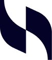 Abstract dark blue shape with curved forms resembling two opposing arcs.