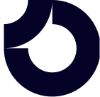 Abstract circular logo with a curved triangular cutout inside.