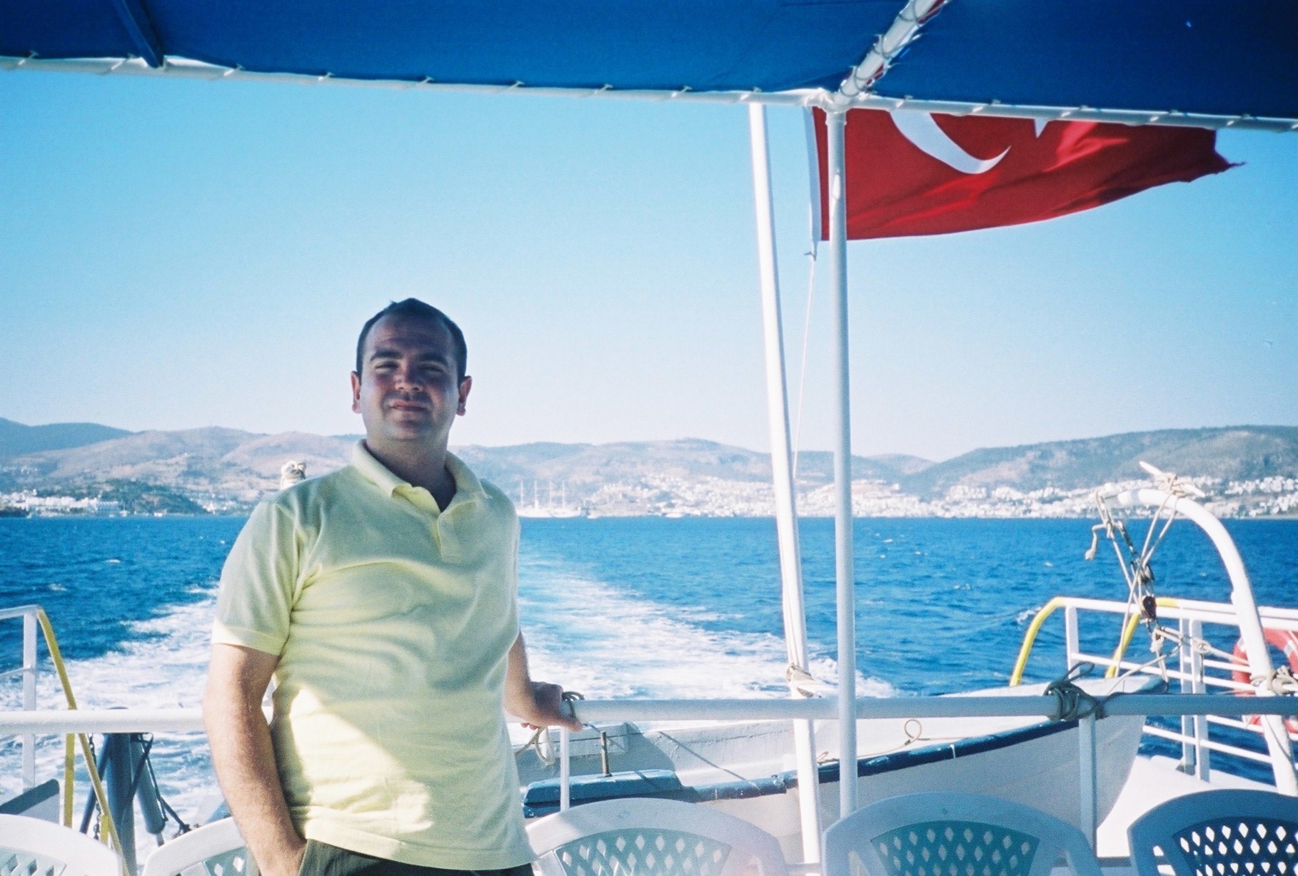 Wooden gulet off the Aegean coast near Bodrum — from the founder's archive, 2004