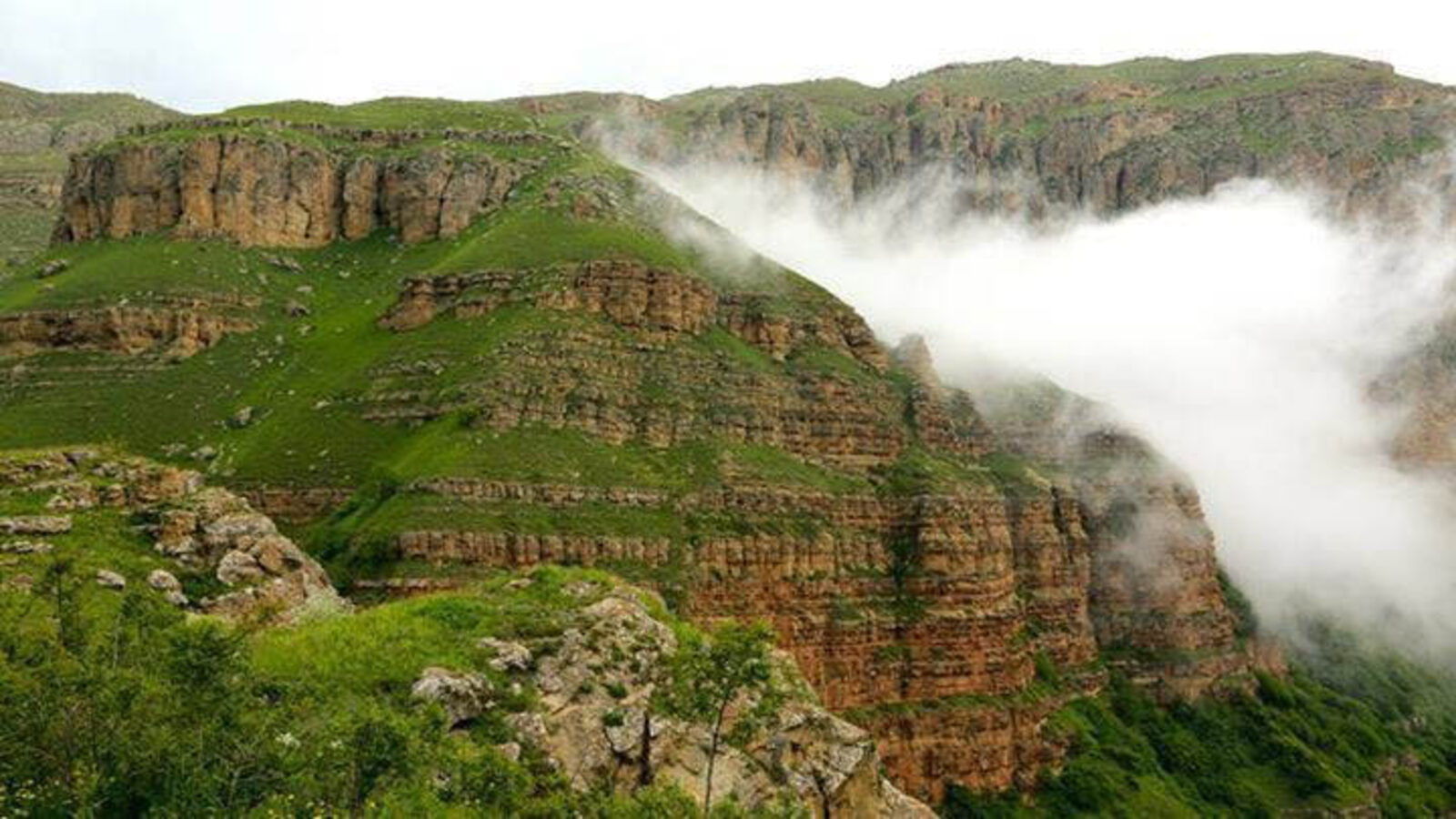 Cloud crossing a rock ridge in the high Caucasus — from the founder's archive, 2016