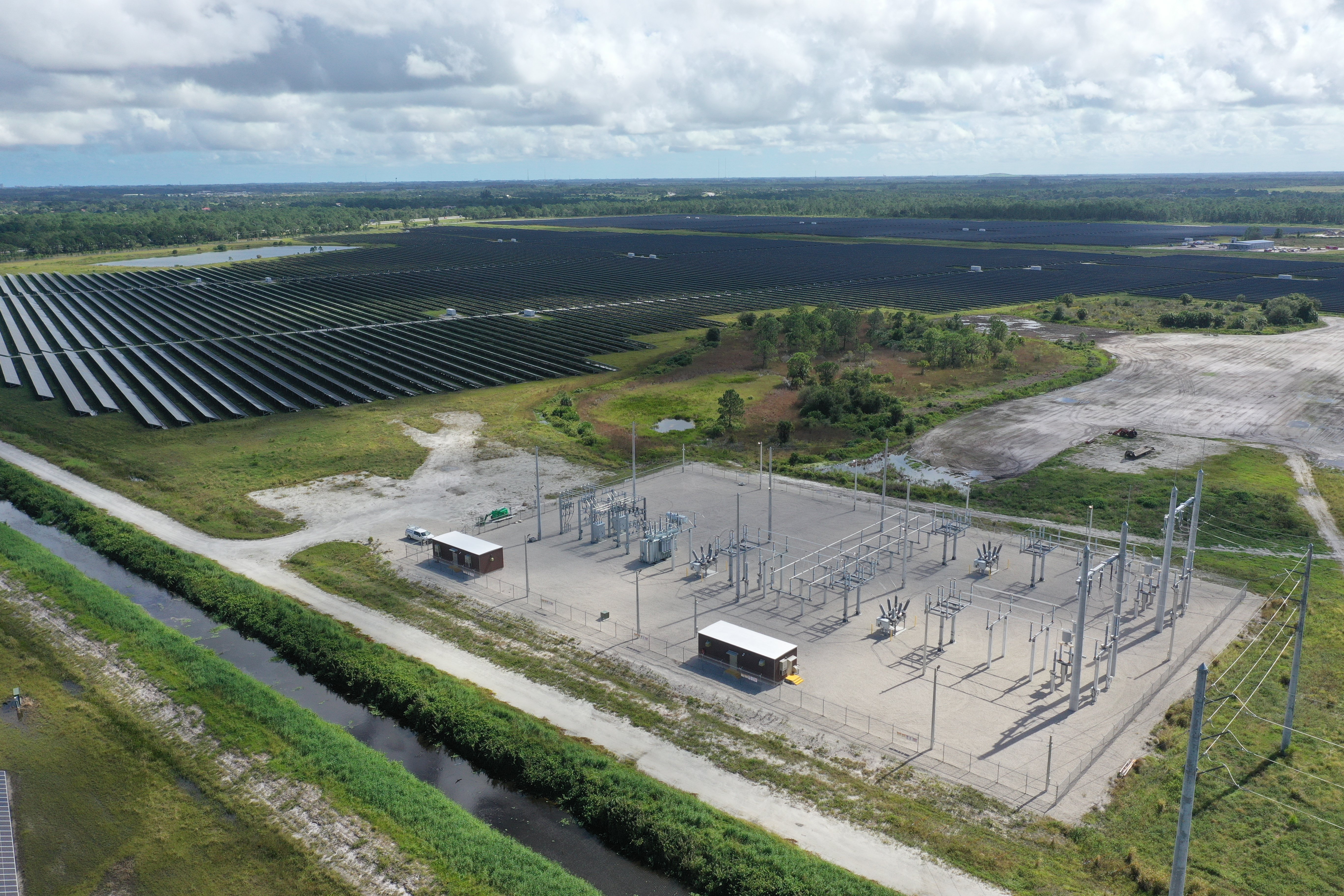 Utility drone inspection aerial view
