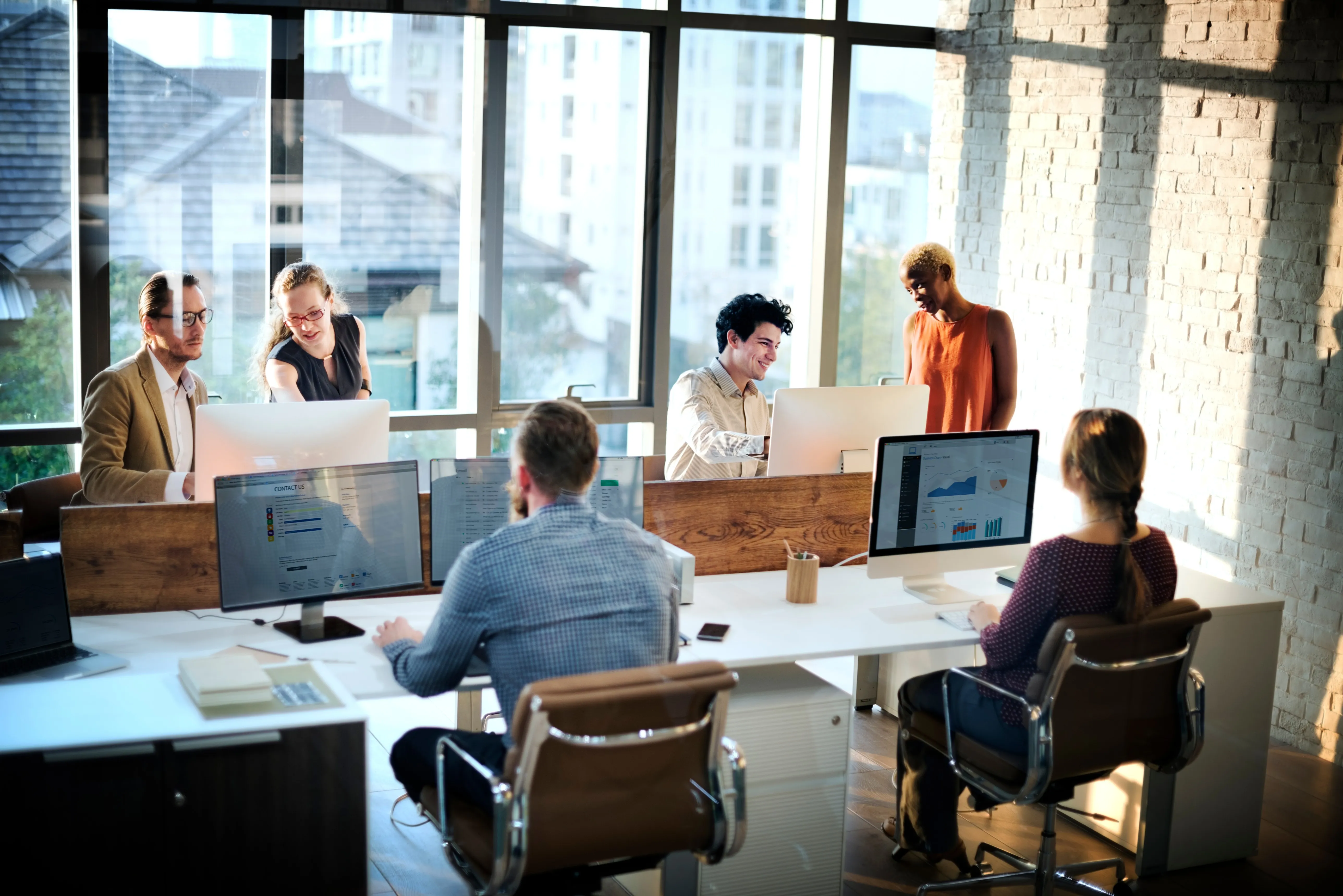office team working