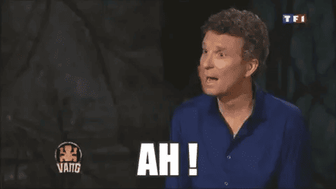 denis brogniart meme "ah" - Image pour l'article sur la peur de parler en public formation en rhétorique Panache