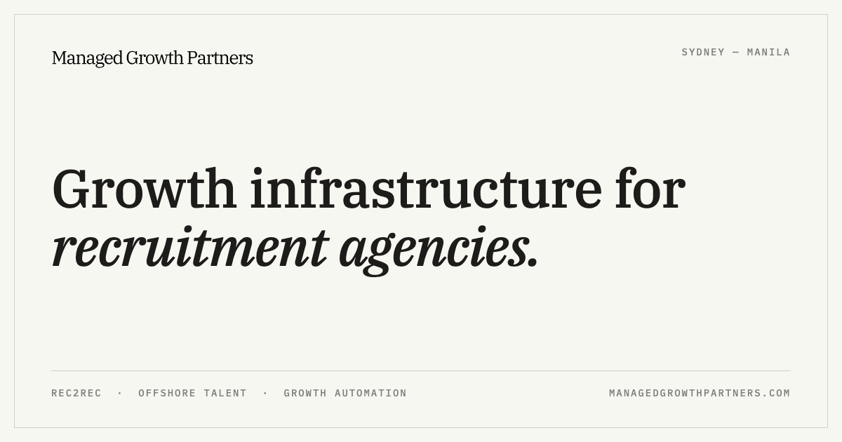 Managed Growth Partners — growth infrastructure for recruitment agencies