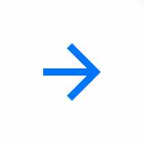 Blue right-pointing arrow on a white circular background.