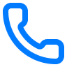 Blue telephone handset icon.