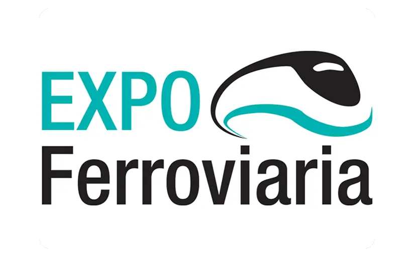 Logo with the text EXPO Ferroviaria and a stylized train graphic.