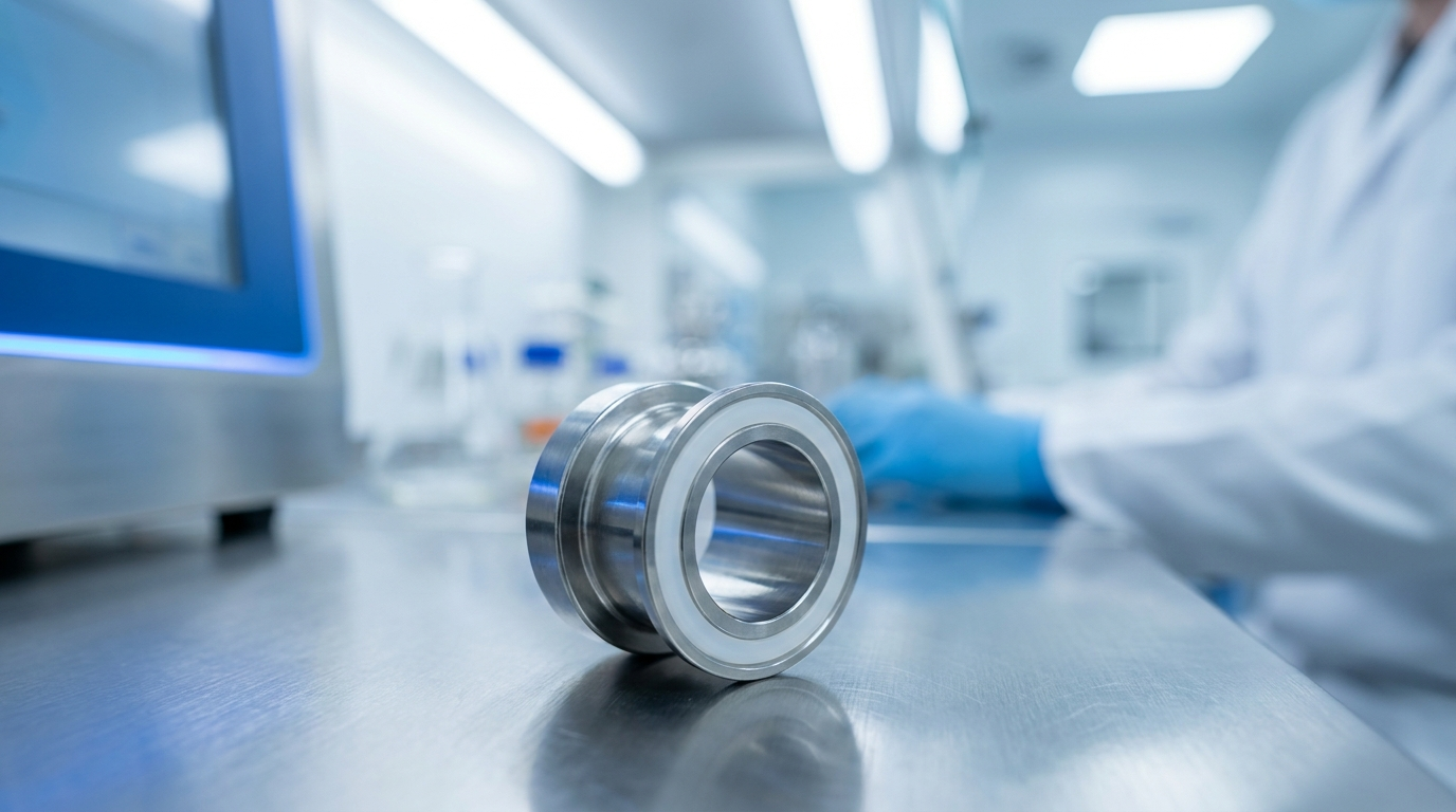 Hygienic stainless fitting with a food-grade silicone seal