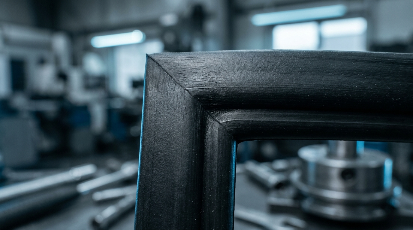 Vulcanised corner joint of a rubber door and window seal