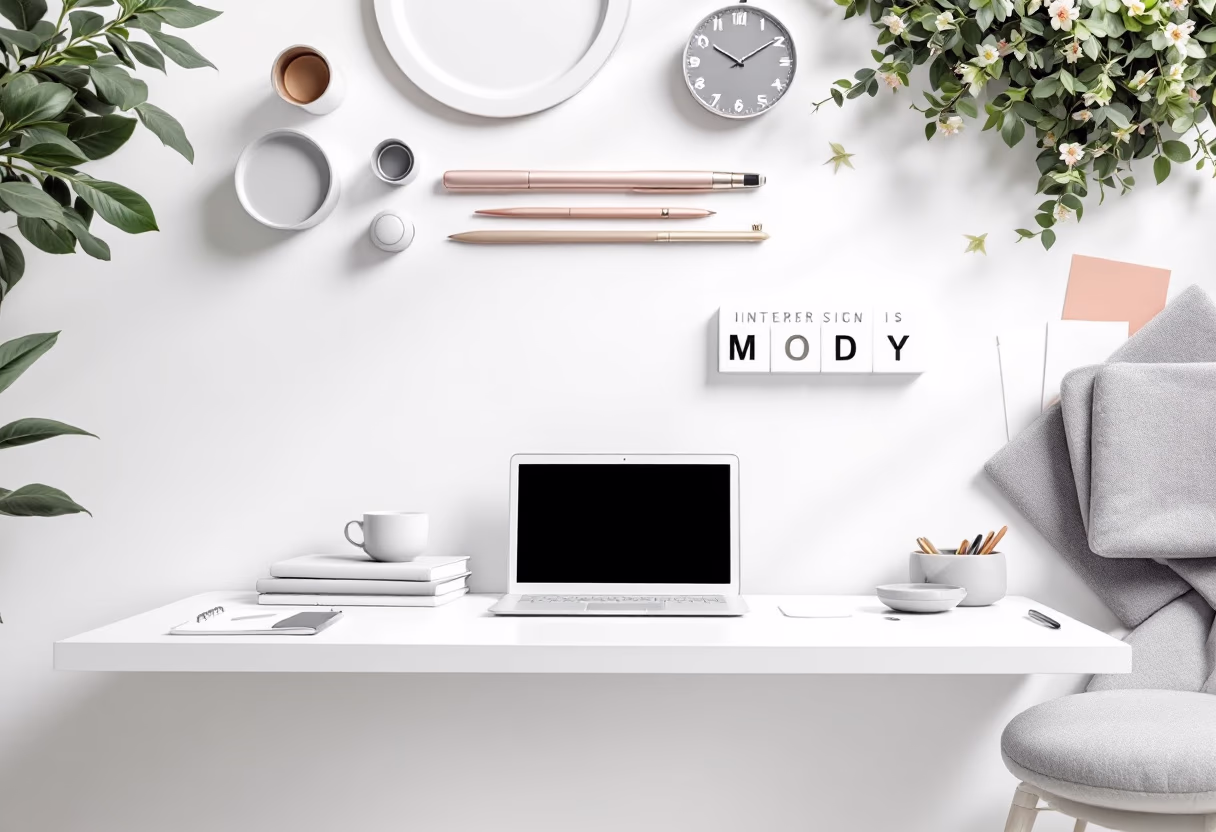 [background image] image of founder at work (for an interior design firm)
