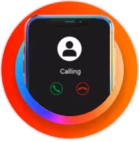 Smartwatch screen showing an incoming call with green accept and red decline icons.