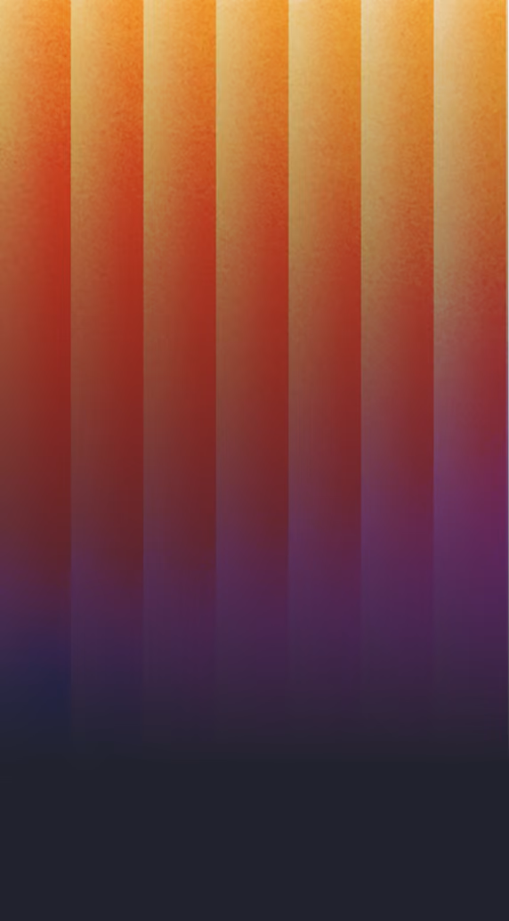 Vertical gradient stripes fading from yellow and orange at top to red, purple, and dark at bottom.