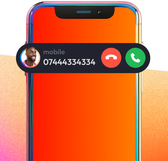 Smartphone screen showing an incoming mobile call from a man with options to decline or answer.