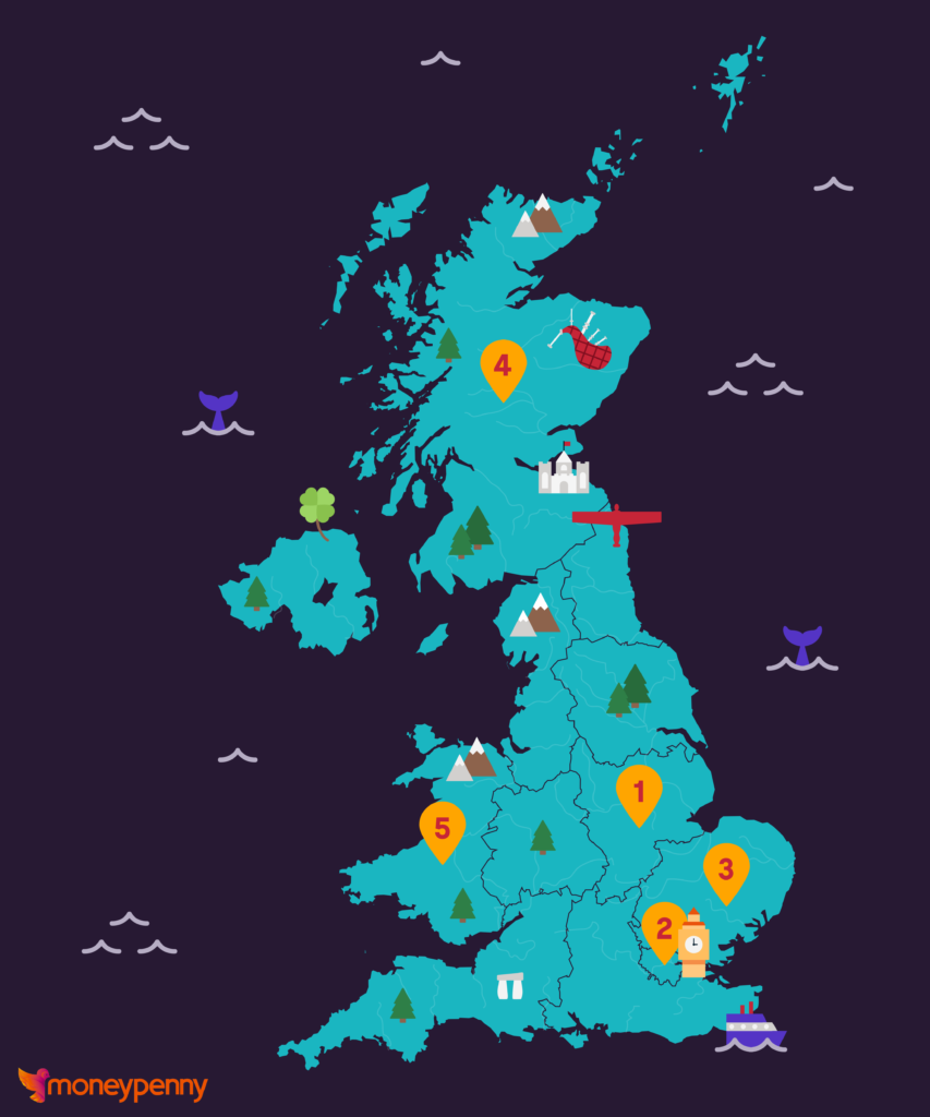 Image of a map showing where we have the best views from the home office.