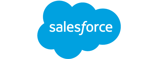 Salesforce company logo with white text inside a blue cloud shape.