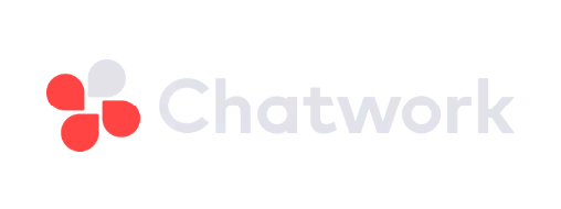 Chatwork logo with four rounded shapes forming a clover-like design in red and white.