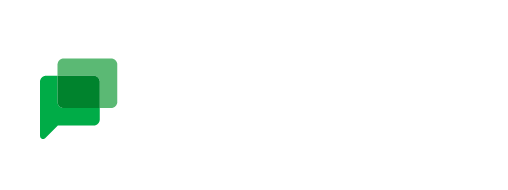 Google Chat logo with green overlapping chat bubbles and text on a transparent background.