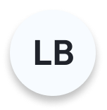 Circle with dark letters LB on a light background, shown as a user avatar.