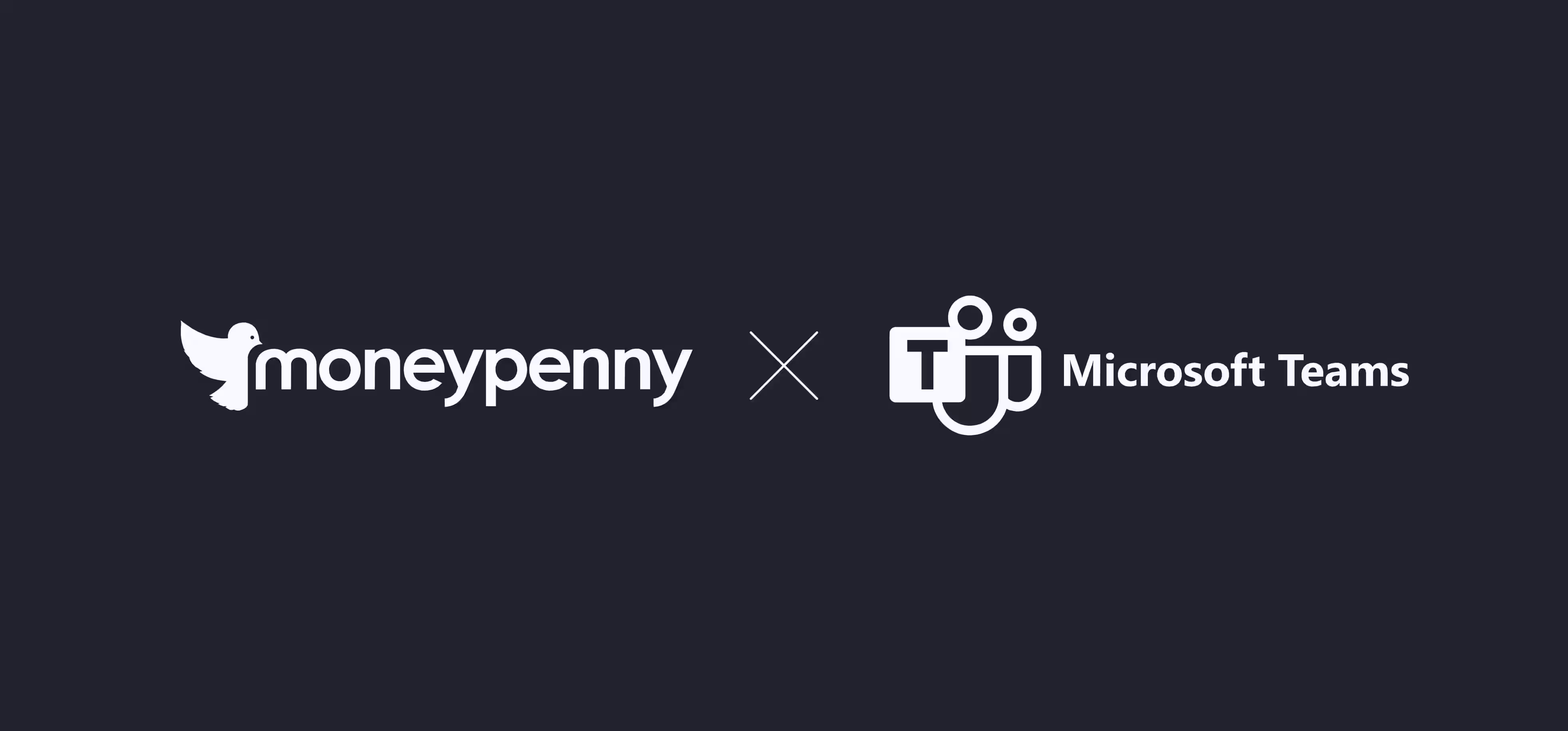 Logos of Moneypenny and Microsoft Teams side by side on a dark background, indicating a partnership or integration between the two.