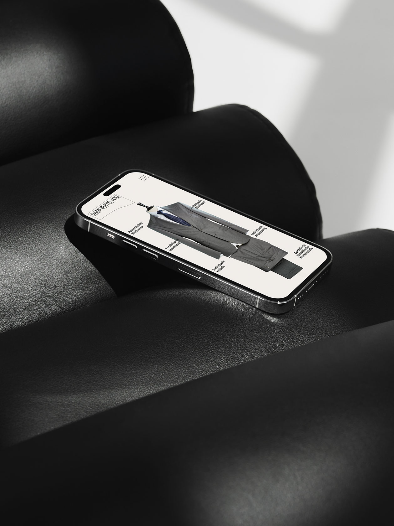 Sami Suits You mobile website on a smartphone