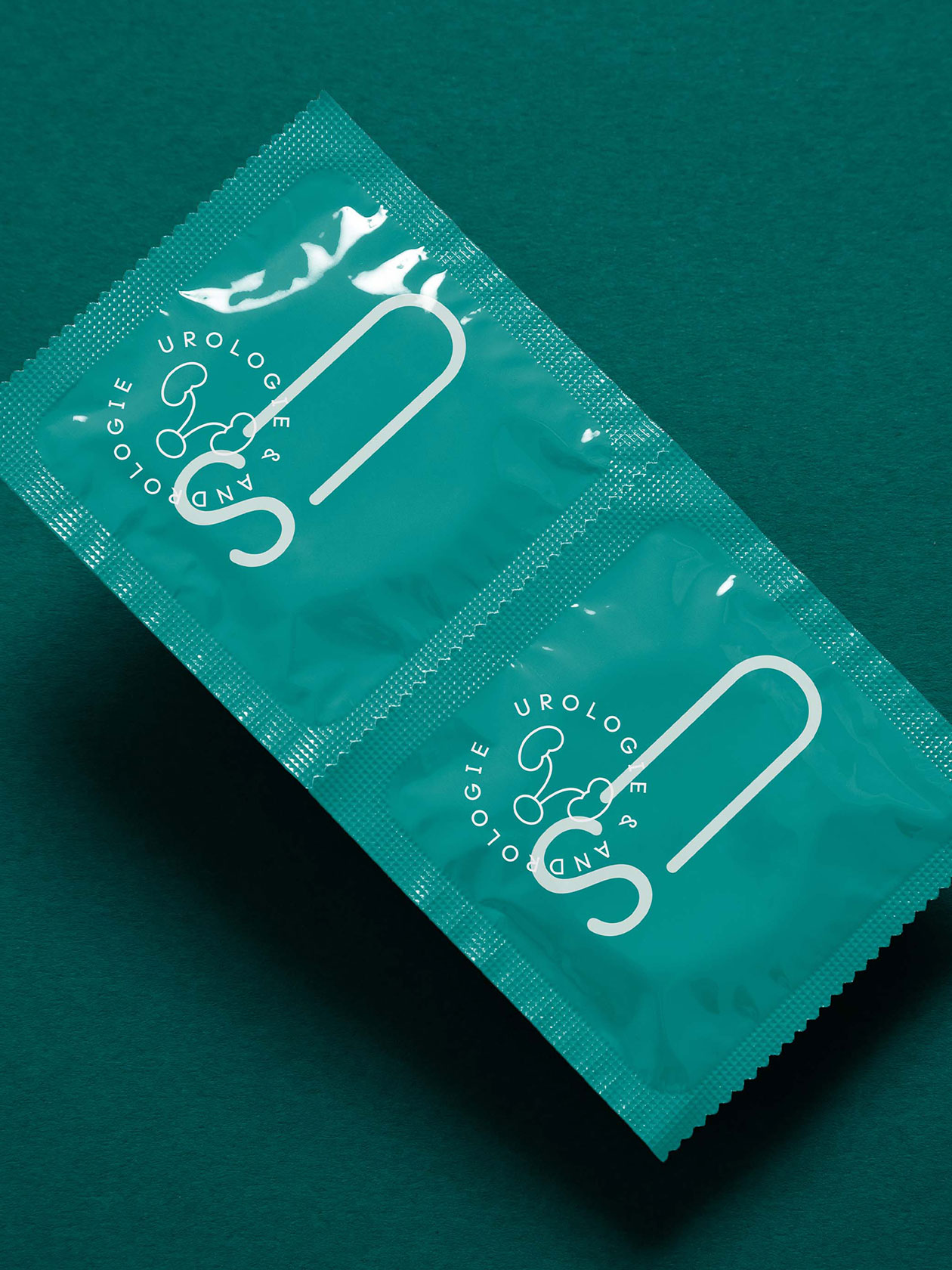 Green folded print piece with a white CS logo and botanical graphics