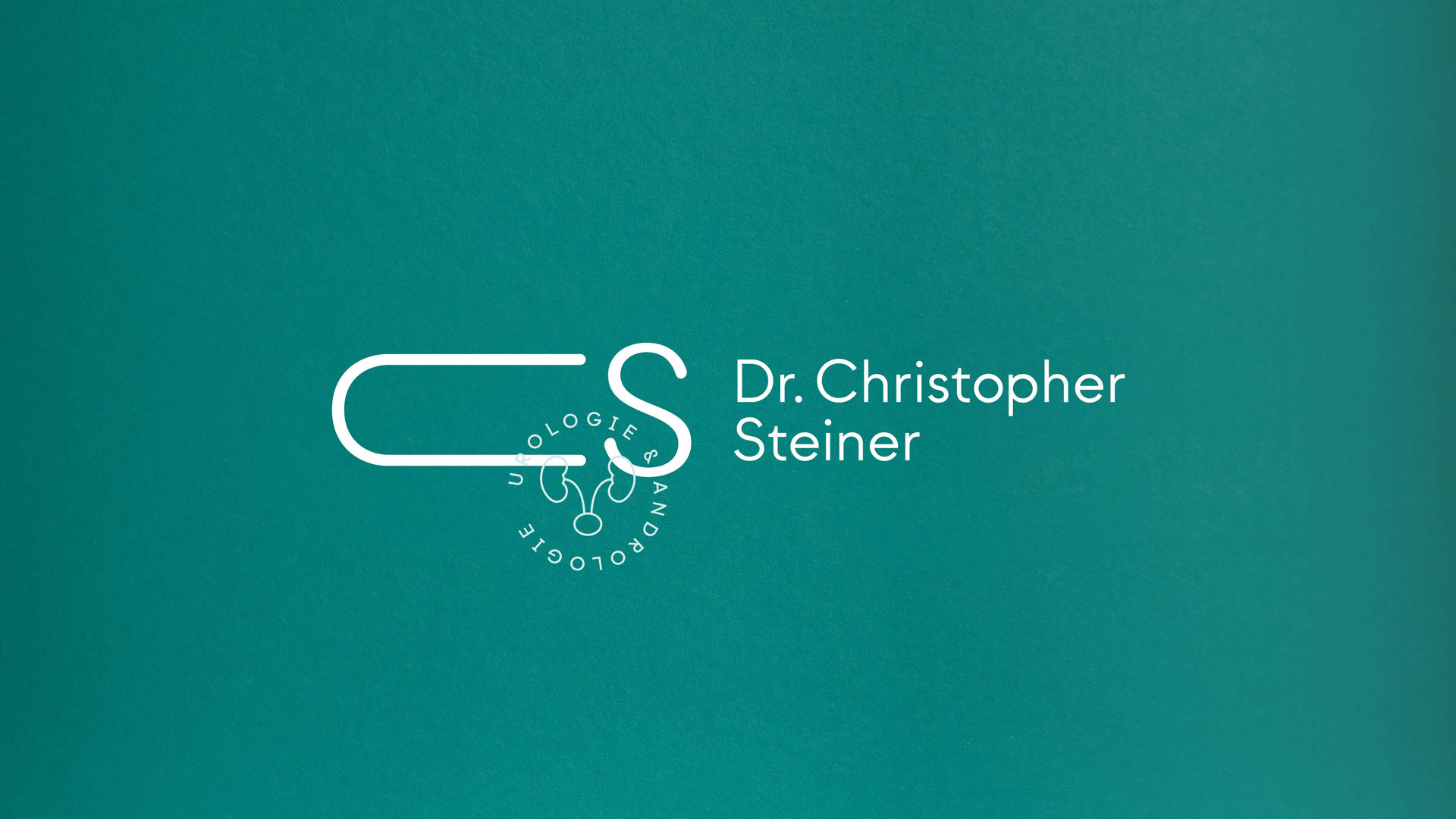 White Dr. Christopher Steiner logo on a green background