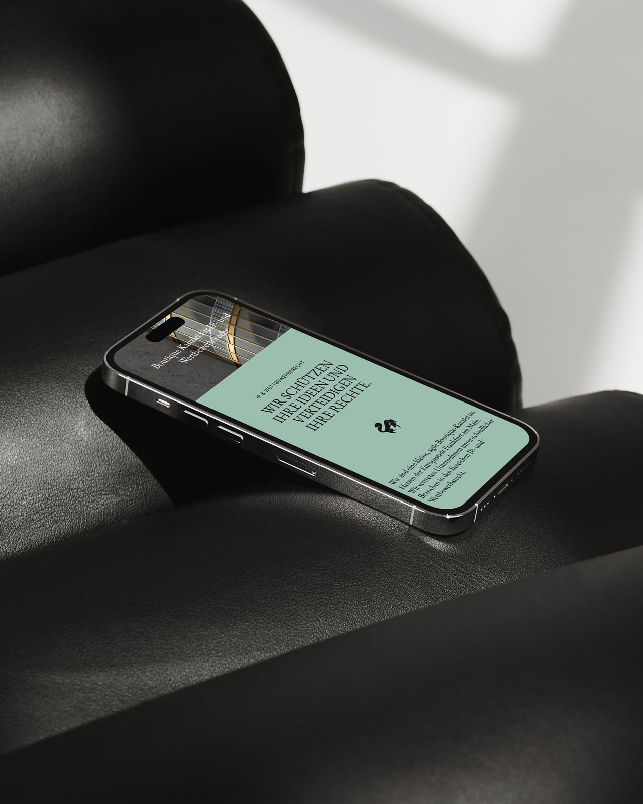 Mobile version of the lex.tm website on a smartphone