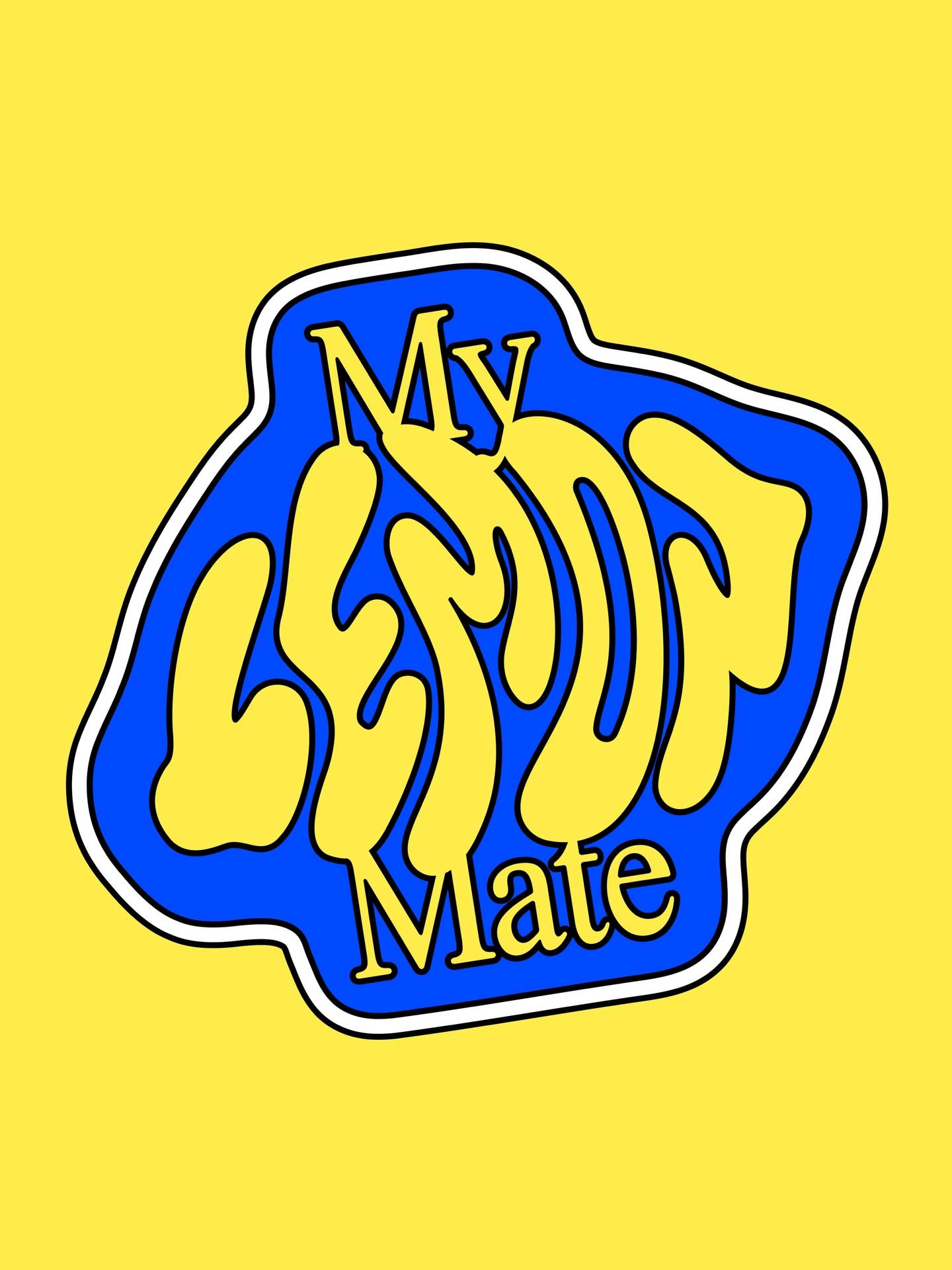 Blue My Lemon Mate logo with flowing lettering on yellow