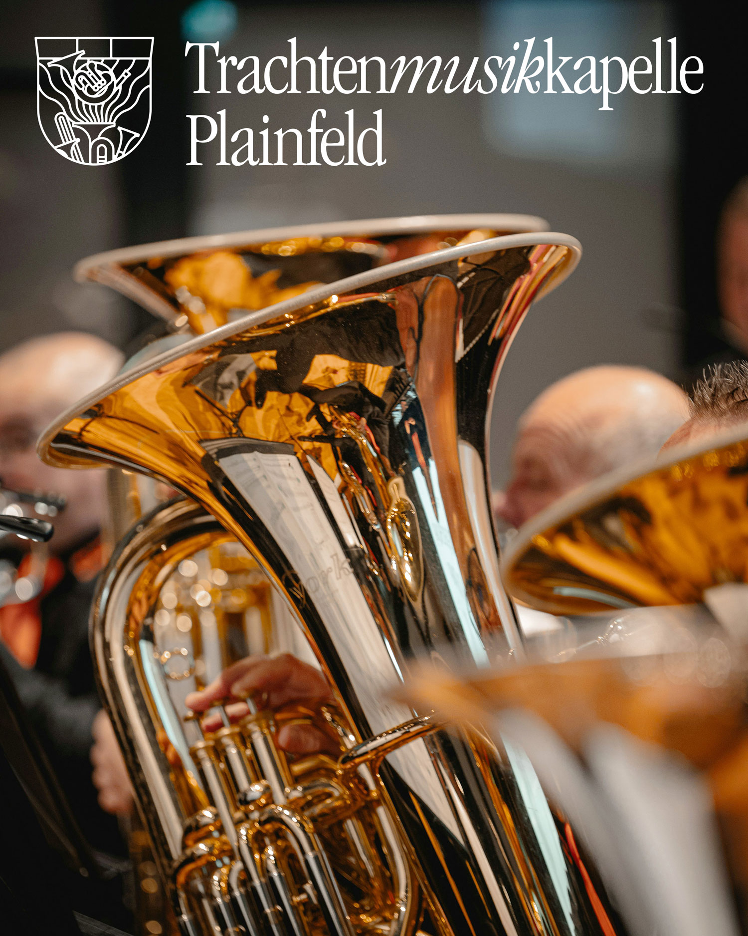 Trachtenmusikkapelle Plainfeld poster with a close-up of a tuba
