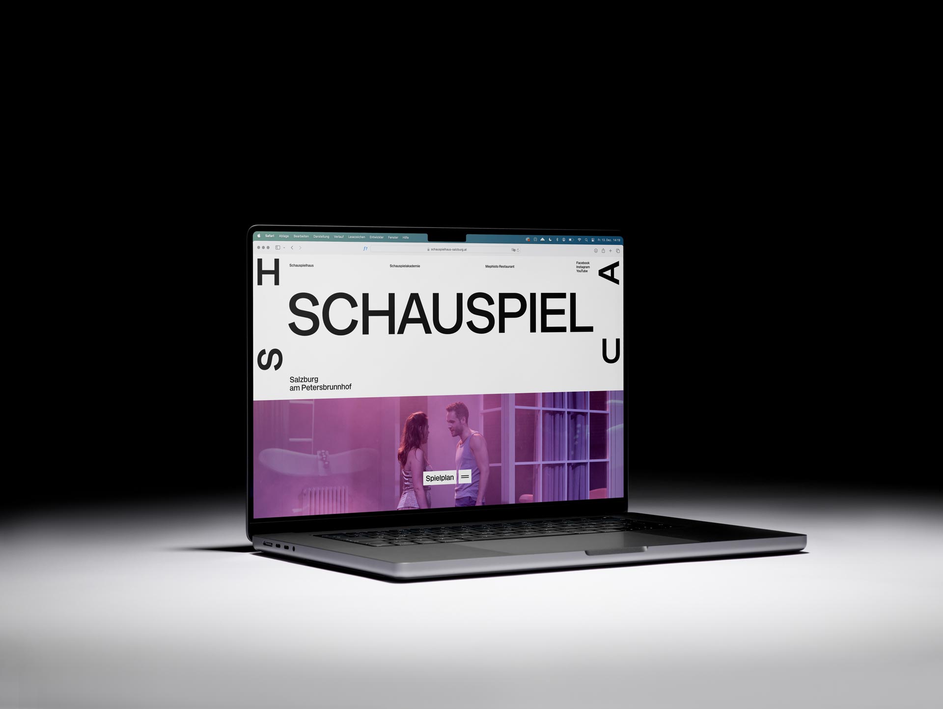Schauspielhaus Salzburg website concept on a laptop