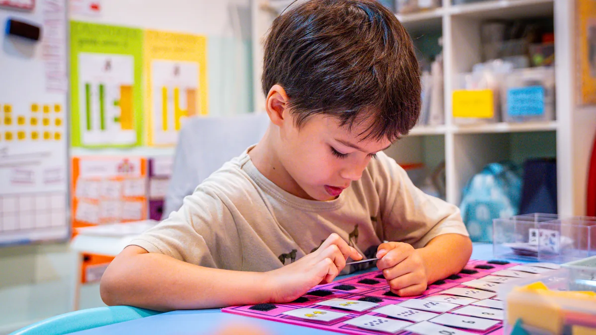 A craft moment in the classroom