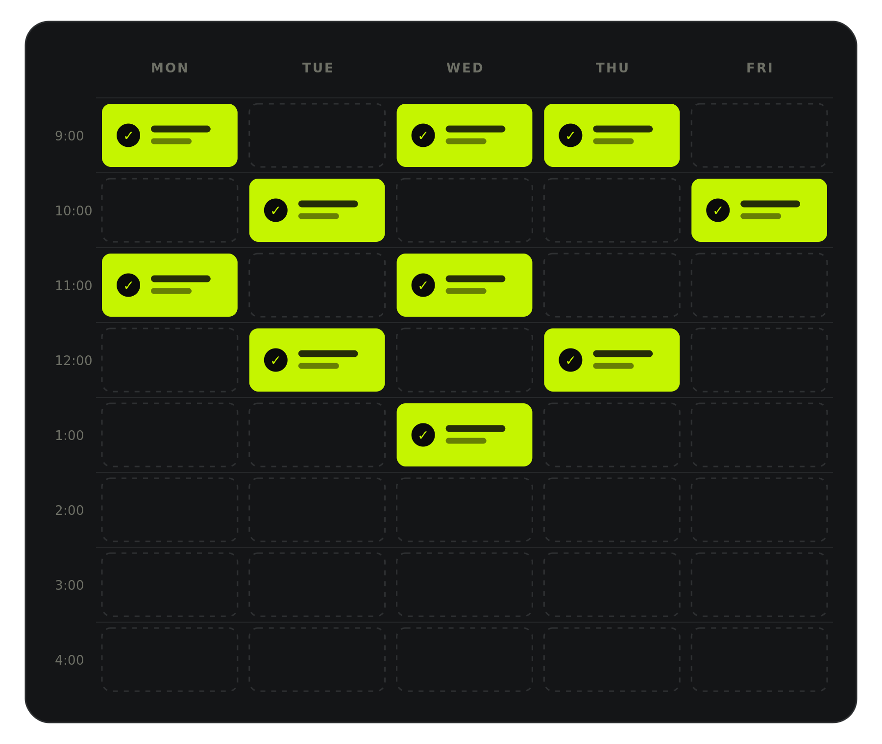 A calendar filling with booked appointments