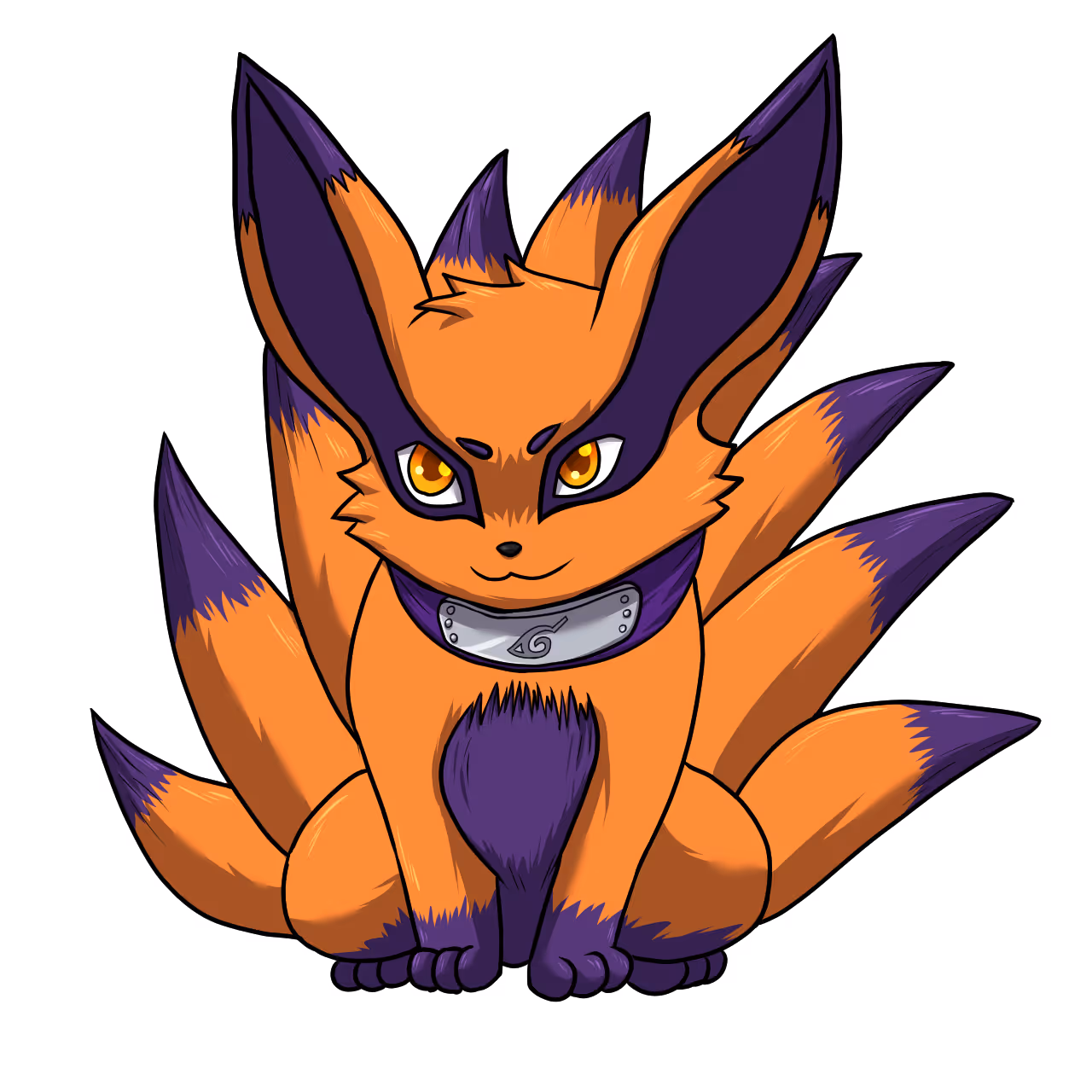 A cute nine-tailed fox